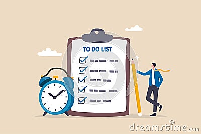 To do list, task management or completion tracking or reminder to finish assignment, work planning or schedule concept, productive Vector Illustration