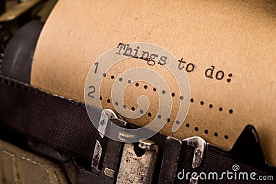 To do list typed on the typewriter Stock Photo