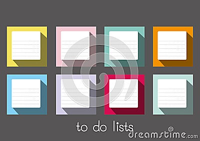 To do lists blank long shadow Stock Photo