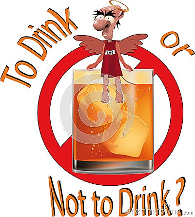 To drink or not to drink ? Vector Illustration