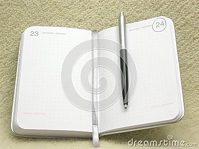 To flip an appointment calendar open Stock Photo