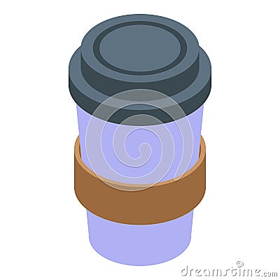 To go cup icon isometric vector. Cold label Vector Illustration