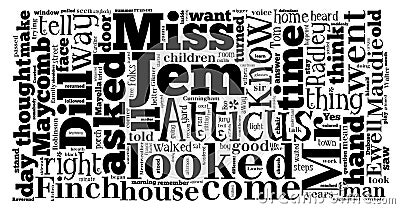 To Kill a Mockingbird, Word Cloud Stock Photo