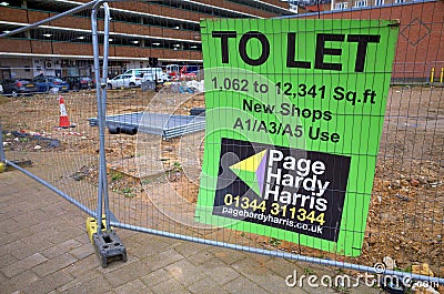 To Let Sign For Urban Land Editorial Stock Photo