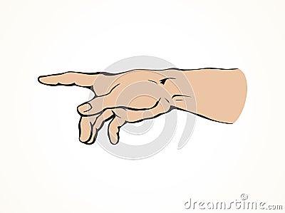 To point with finger. Vector drawing Vector Illustration