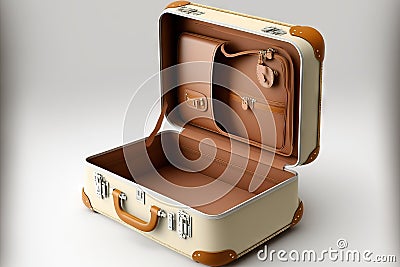 To prepare for travel, open the traditional suitcase Stock Photo