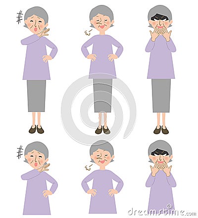 To ridicule, nose high, and the evil Dakumi, of nasty grandma vector illustrations Cartoon Illustration