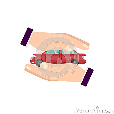 To save the car. Insure the car. Vector Illustration