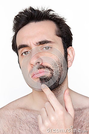 To shave or not to shave Stock Photo