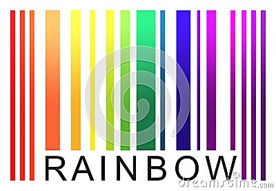 To simulate bar code words-rainbow, gradient, isolated on white Stock Photo