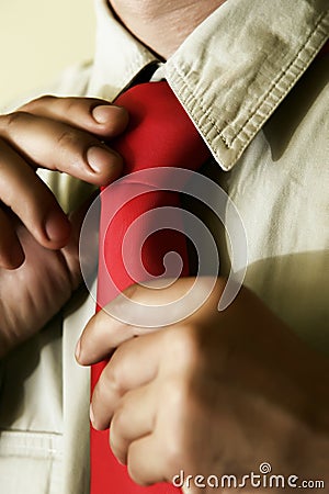 To tie a cravat Stock Photo