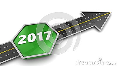 To 2017 year Cartoon Illustration