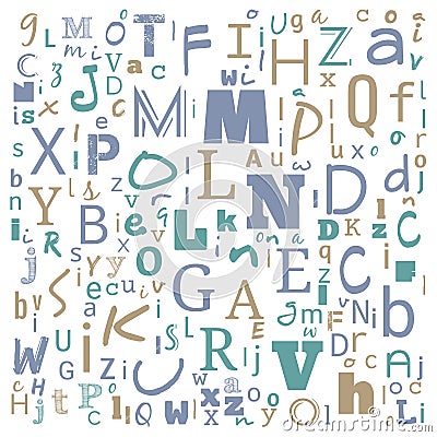 A to Z word cloud, multicolor Alphabet word cloud, t-shirt and shirt print design, Bunche of Alphabet random place art, background Cartoon Illustration
