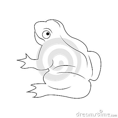 Toad. Frog. Silhouette of a toad on a white background. Design element. Vector Illustration