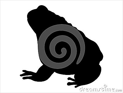 Toad silhouette vector art white background Vector Illustration