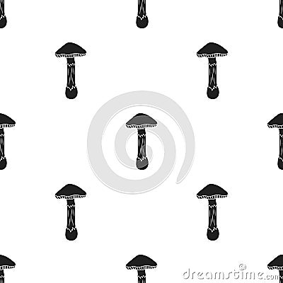 Toadstool icon in black style isolated on white background. Mushroom pattern stock vector illustration. Vector Illustration