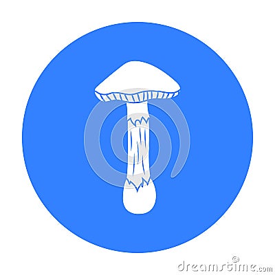 Toadstool icon in black style isolated on white background. Mushroom symbol stock vector illustration. Vector Illustration
