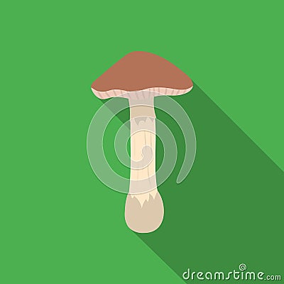 Toadstool icon in flat style on white background. Mushroom symbol stock vector illustration. Vector Illustration