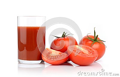 Toamtoes and tomato juice Stock Photo
