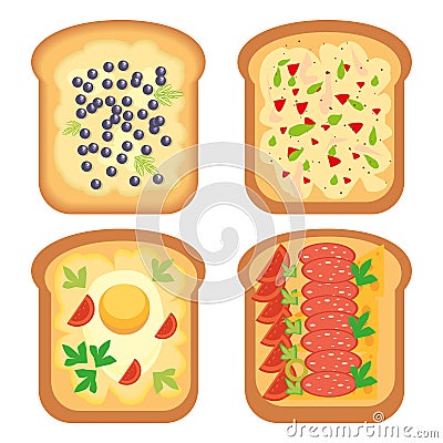 Toast bread meal snack lunch sandwich vector illustration Vector Illustration