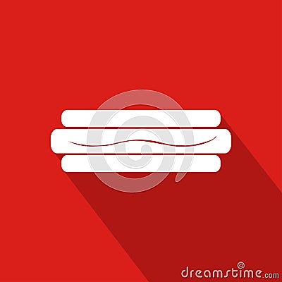 Toast Flat Icon With Red Background Vector Illustration