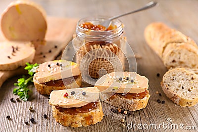 Toast with foie gras Stock Photo