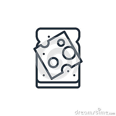 toast icon vector from all about sandwich concept. Thin line illustration of toast editable stroke. toast linear sign for use on Vector Illustration