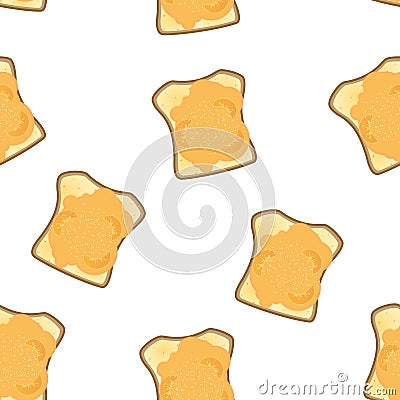 Toast with jam vector seamless pattern Stock Photo