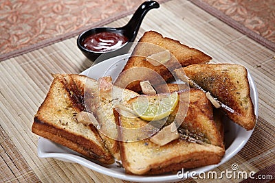Ulund dal ka tasty toast, Ulundu tasty toast, White gram tasty toast Stock Photo