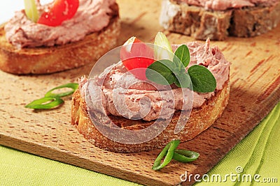 Toasted bread and pate Stock Photo