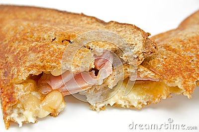 Toasted cheese and ham sandwich Stock Photo