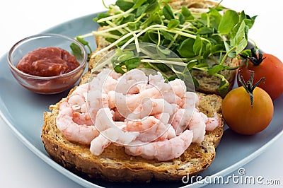 Toasted shrimp sandwich Stock Photo