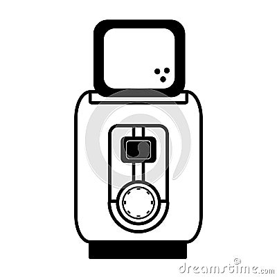 toaster bread appliance outline Cartoon Illustration