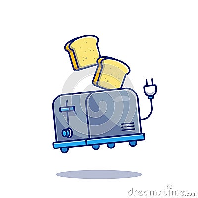 toaster bread food technology design vector Vector Illustration