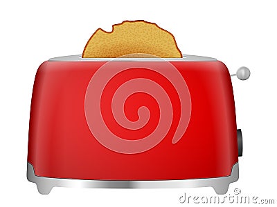 Toaster with bread Vector Illustration