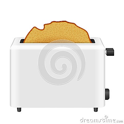 Toaster with bread Vector Illustration