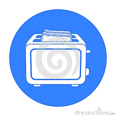 Toaster icon in black style isolated on white background. Household appliance symbol stock vector illustration. Vector Illustration