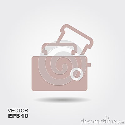 Toaster Icon in flat style isolated on grey background. Vector Illustration