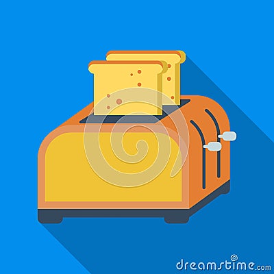 Toaster icon in flate style isolated on white background. Kitchen symbol stock vector illustration. Vector Illustration