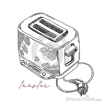Toaster sketch vector illustration. hand drawn Vector Illustration