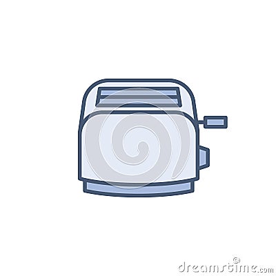 Toaster vector icon isolated on white, domestic kotchen appliance line outline thin flat design sign for web website Vector Illustration