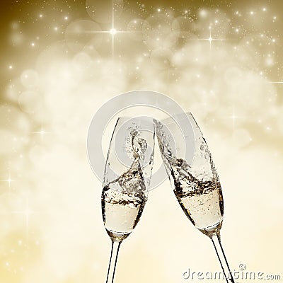 Toasting with champagne glasses Stock Photo