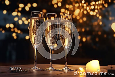 Toasting with elegant champagne flutes during a Stock Photo