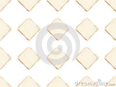 seamless pattern made from fresh healthy toasts with butter Stock Photo