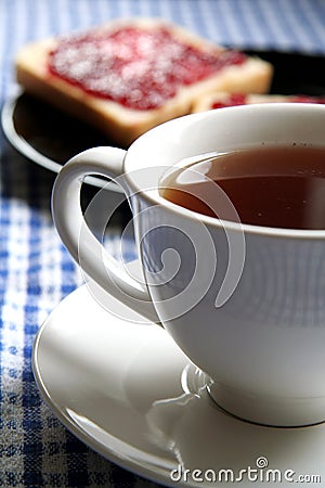 Toasts and cup of tea Stock Photo