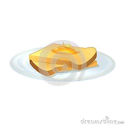 Toasts with honey Vector Illustration