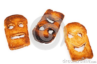 Toasts with smiley face Stock Photo