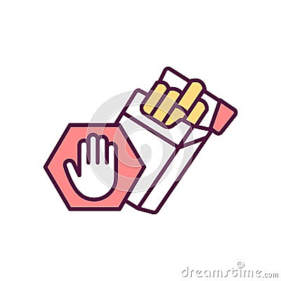 Tobacco cessation RGB color icon Vector Illustration