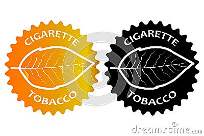 Tobacco cigarette sticker Vector Illustration