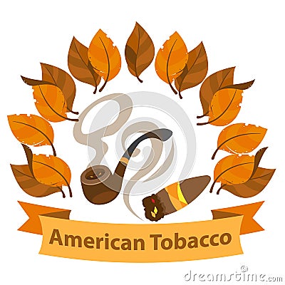 Tobacco, cigars and pipes. American tobacco. Farming. Agricultural business Stock Photo